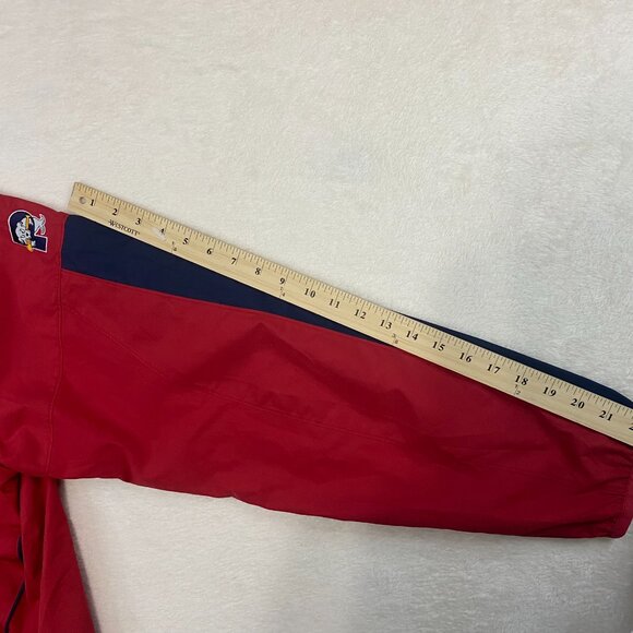 VTG Y2k Majestic Cool Base MILB Portland Sea Dogs Red Windbreaker Jacket XL - Picture 12 of 12